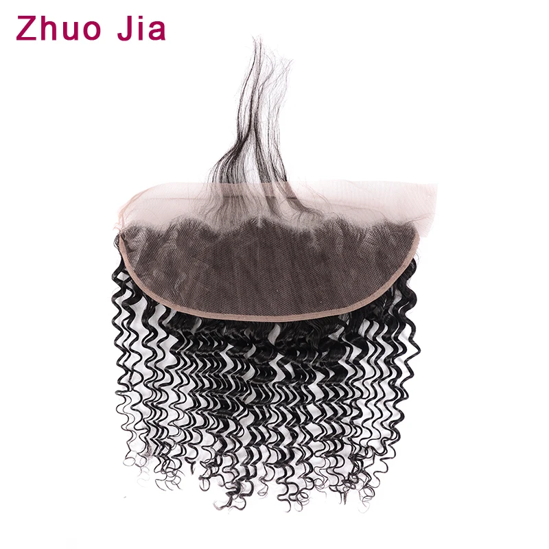 ZhuoJia волосы глубокая волна фронтальная 100% Remy бразильские человеческие кружева