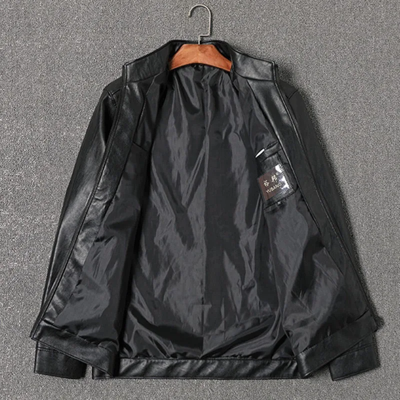 Мужская кожаная куртка модная винтажная мотоциклетная куртка-бомбер из