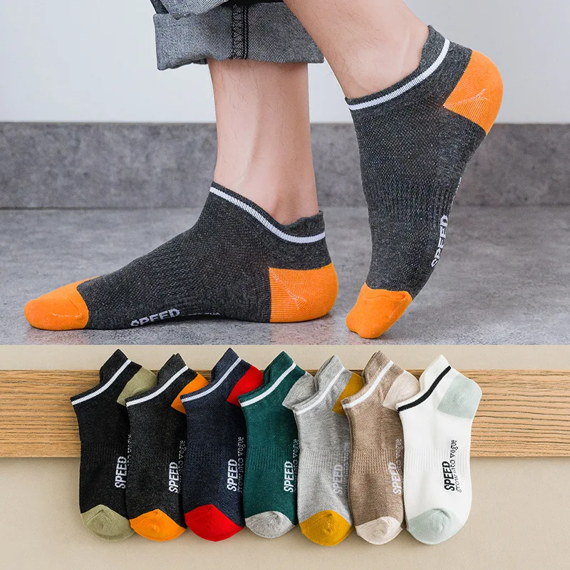 

Носки мужские с буквенным принтом, тонкие мягкие дышащие короткие, в стиле Харадзюку, до щиколотки, в стиле хип-хоп, для скейтборда, летние