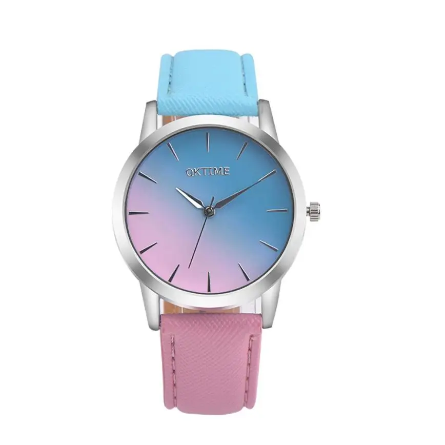 

Popular MEIBO Women's Retro Gradient Leather Iris Casual Wrist Watch Ladies' Quartz Wrist Watches Simple Style High watches