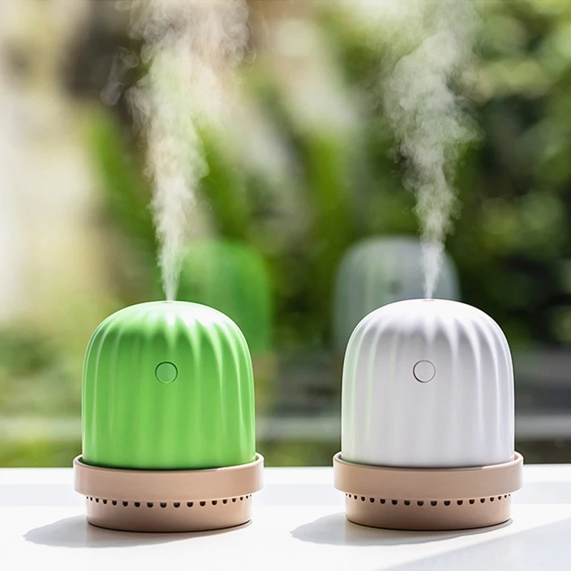 

USB Air Humidifier Ultrasonic Cool Mist Humificador Aroma Diffuser LED Lovely Cactus Mini Essential Oil Difusor Umidificador