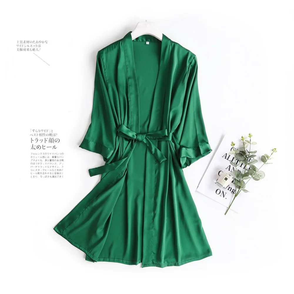Халат женский Шелковый атласный свадебная одежда для подружки невесты