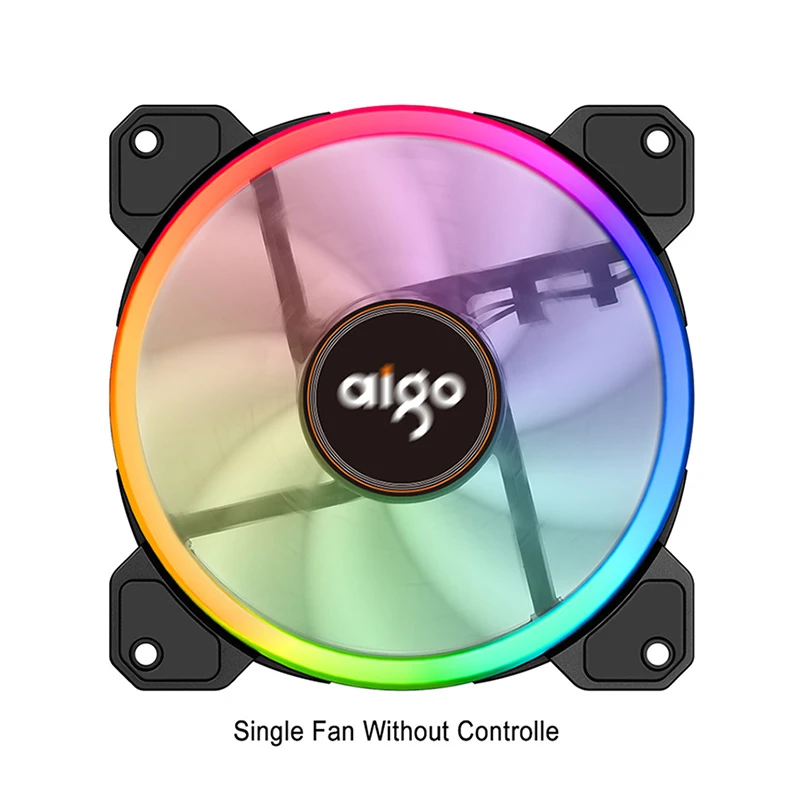 1 fan only Чехол для компьютера darkFlash Aigo DR12 вентилятор охлаждающий вентилятор для ПК светильник RGB регулируемый светодиодный 120 мм тихий+ ИК пульт дистанционного управления кулер вентиляторы процессор игровой чехол - Цвет лезвия: 1 fan only