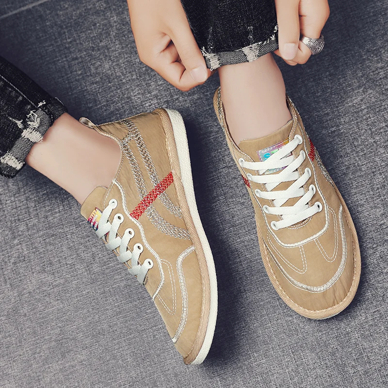 

CYYTL Men's Walking Casual Fashion Shoes Cloth Soft Sole Summer Flats Slip on Sneakers Comfortable Zapatillas De Deporte