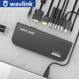 Док-станция Wavlink USB 3,0, usb-хаб, двойной видеомонитор, RJ45 Gigabit Ethernet, поддержка 1080P DVIHDMI