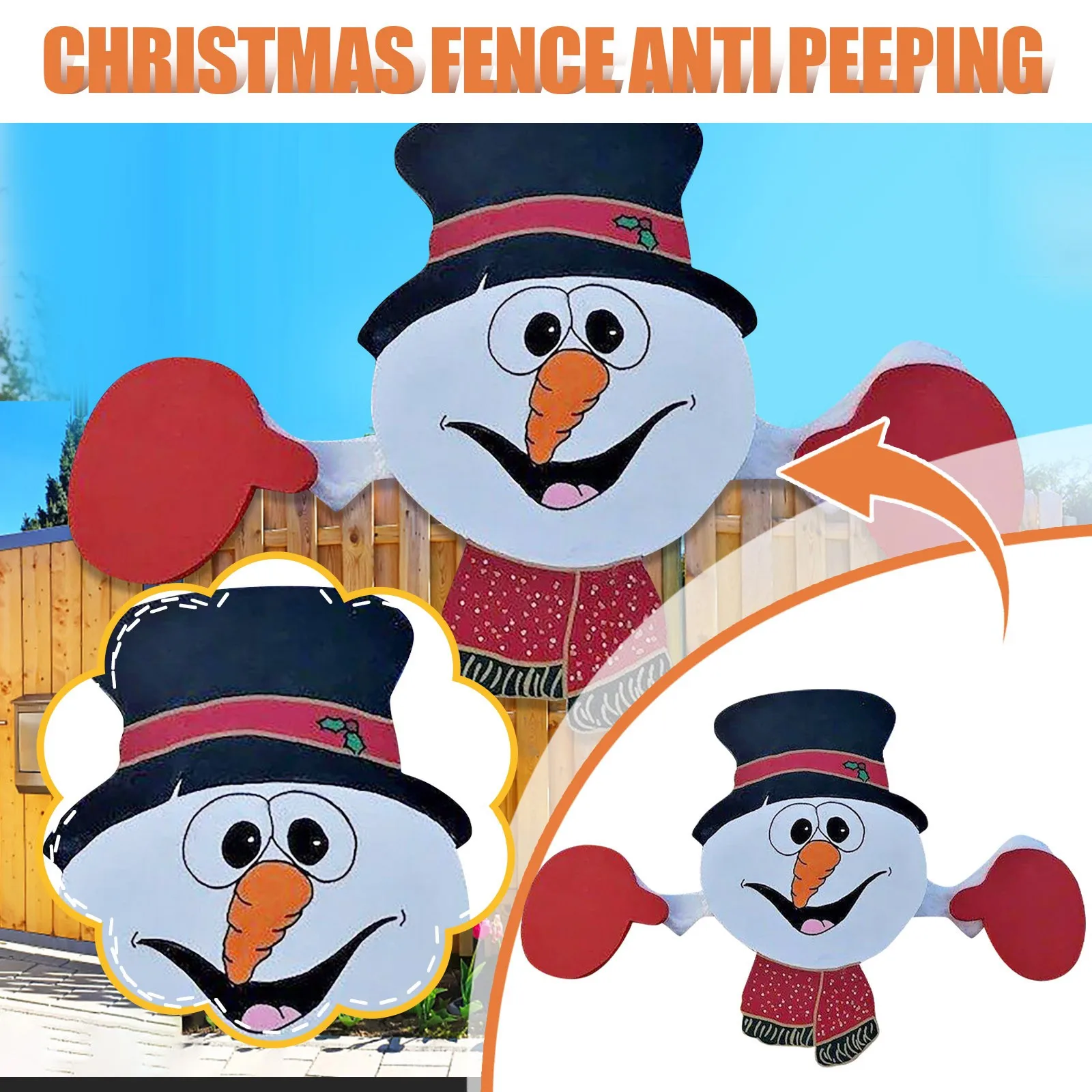 Рождественский снеговик забор украшение для глаз уличное праздничное
