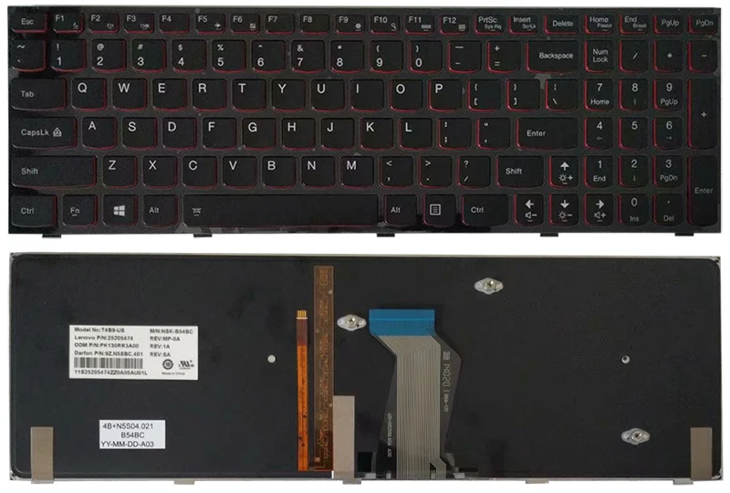 Новая клавиатура США для lenovo Y590 Y500 Y510P Клавиатура ноутбука США Blacklight