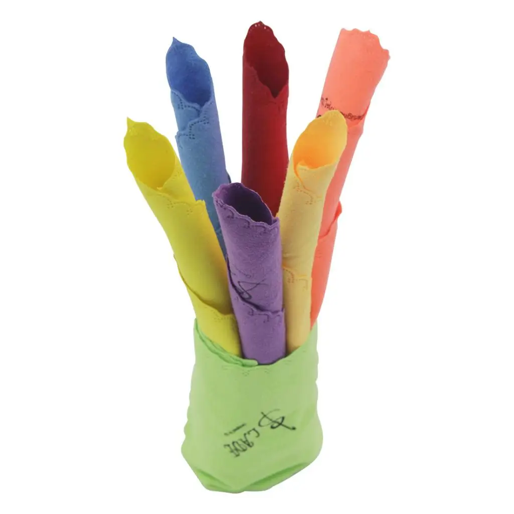 

7 Pieces Colorful Cotton Cleaning Cloths Polish Cloth 250x250mm for Guitar Violin Saxophones