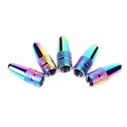 Колпачки для клапанов велосипедных шин, радужные металлические, 5 шт.