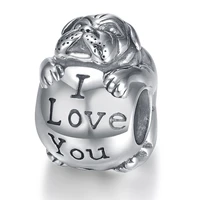 dog squirrel charm bead 925 sterling silver jewelry accessories diy european bracelets i love you pet fine jewelry