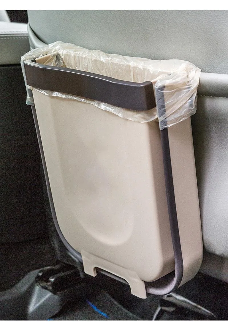 Складная мусорная корзина настенная подвесная на дверцу кухонного шкафа для