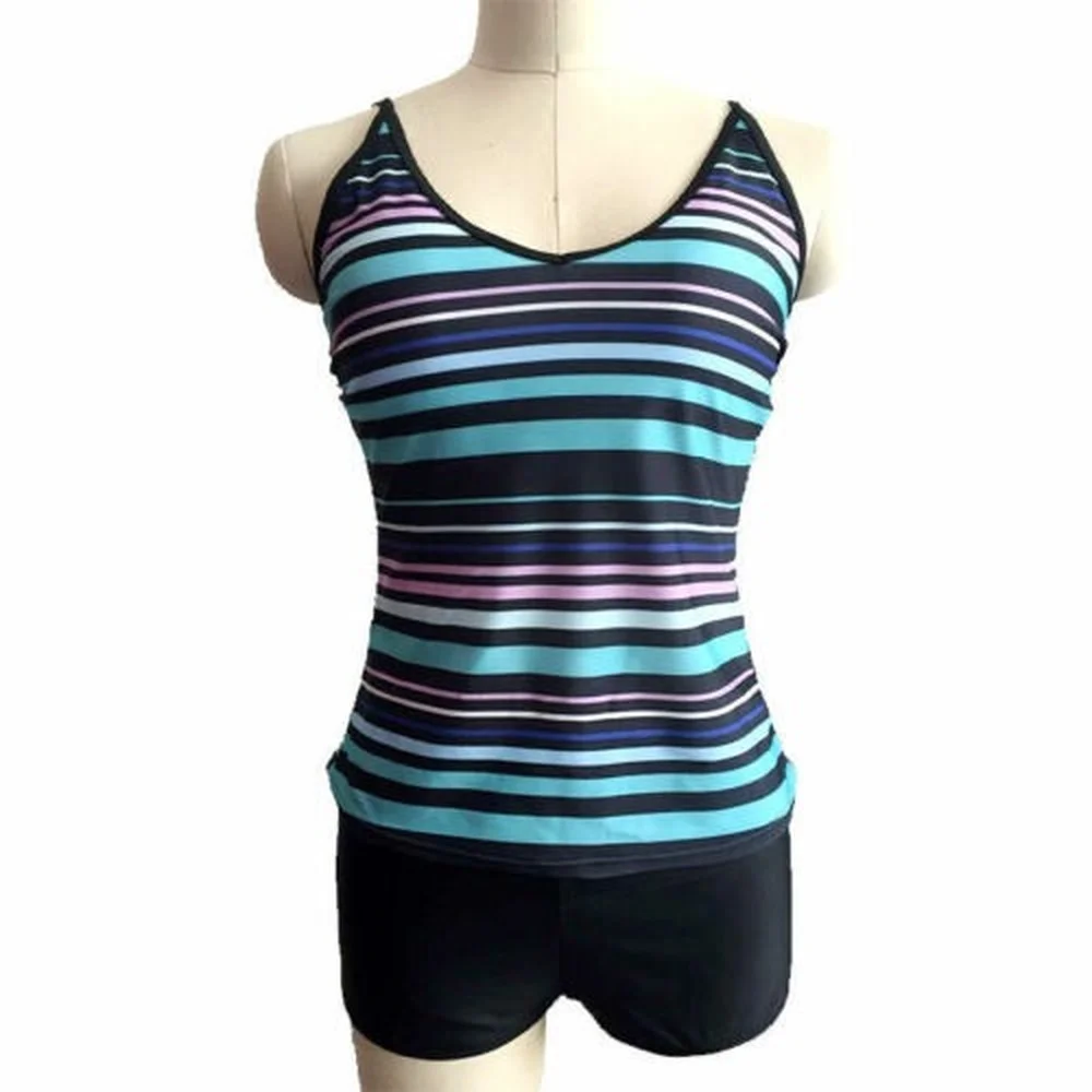 

Womens Sport Tankini Bikini Set Tank Tops Boy Shorts Swimsuit Swimwear Beachwear