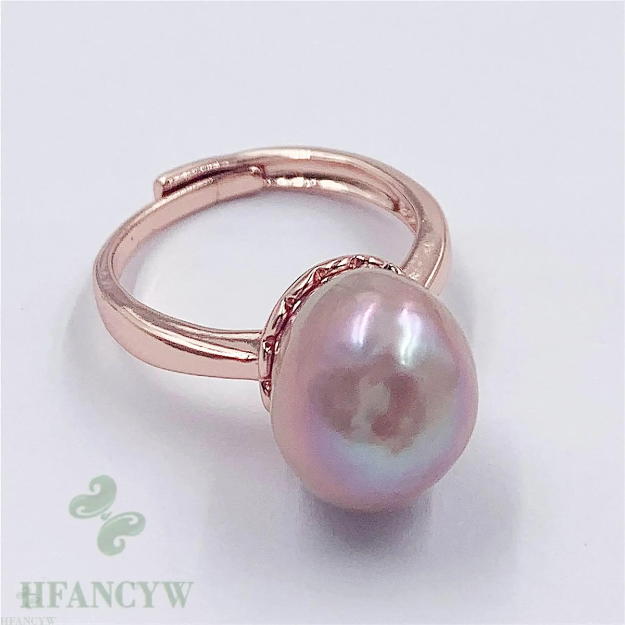 Фиолетовый барочный жемчуг регулируемое Открытое кольцо ручной работы