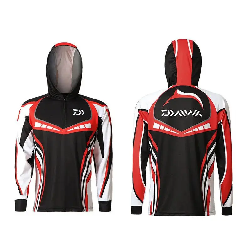 

Summer Hoodie Sunscreen Fishing Clothing Thin Outdoor Breathable Anti-UV Anti-mosquito Long Sleeves Sun-protective Clothes