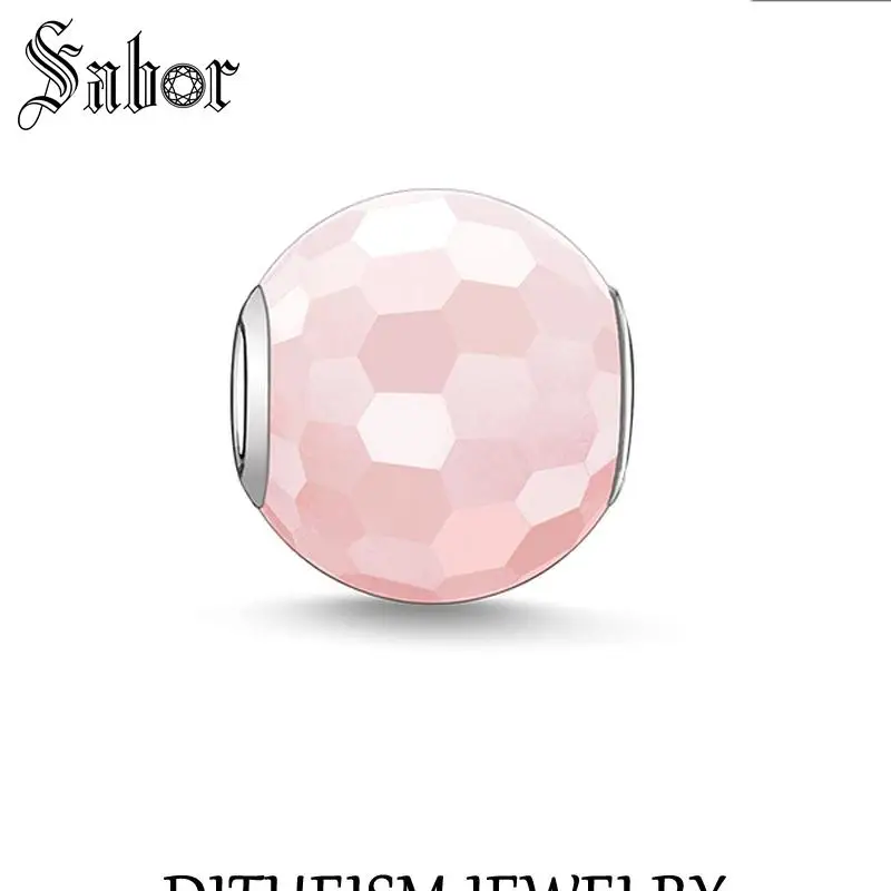 Женские бусины сделай сам розовые граненые кристаллы очаровательные серебряные