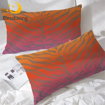 BlessLiving Leopard Pattern Pillowcase Stylish Pillow Case Purple Red Yellow Home Textiles 2pcs Pillow Cover for Adult 50x75cm 1
