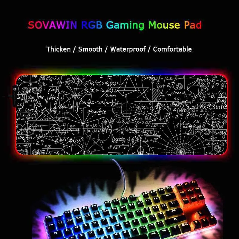 XGZ математических формул большой RGB игровая Мышь геймер клавиатура Pad