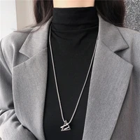 geometric metal long tassels sweater chain hip hop pendant necklace fashion and personality women jewelry gift accessories