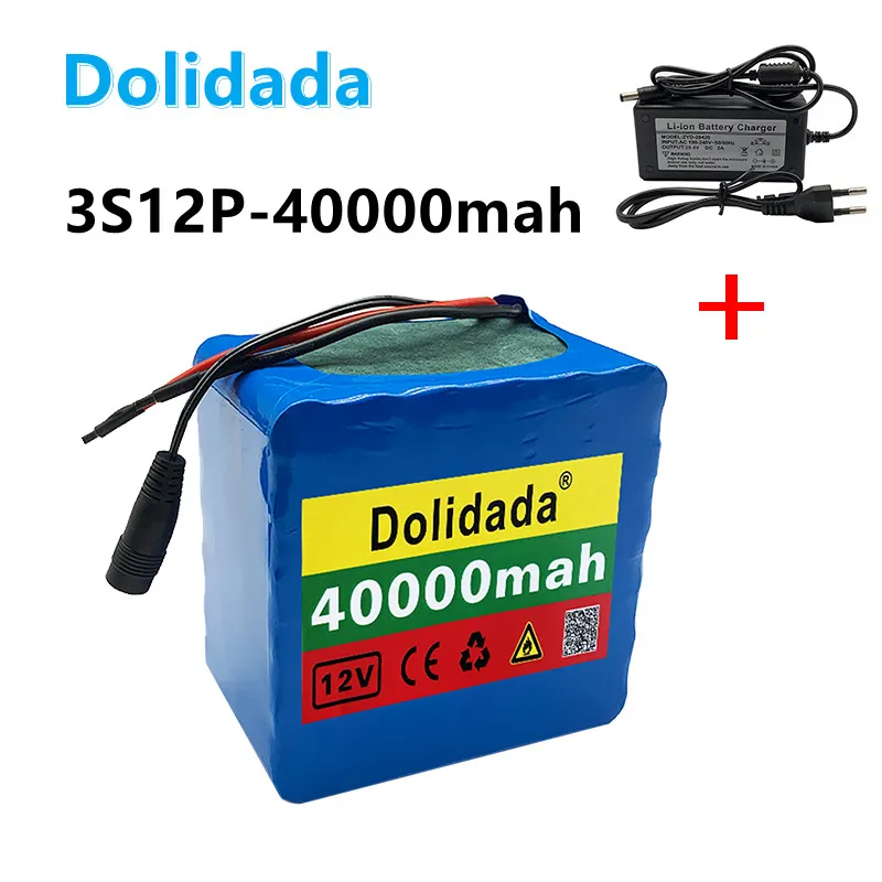 

12V 40Ah 3S1 2P 11,1 V 12,6 V Lithium-Batterie Pack für Inverter Xenon Lampe Solar Straße licht Sightseeing Auto Etc + Ladegerät