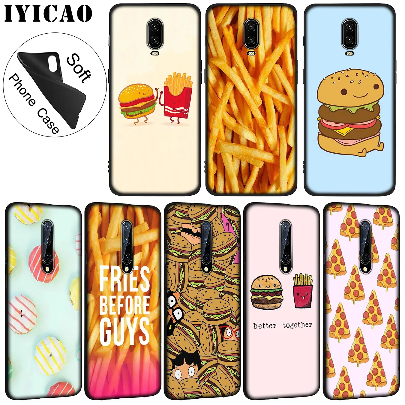 IYICAO милый пищевой Мягкий силиконовый чехол для телефона с картофелем фри