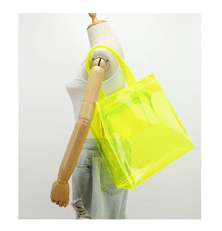 

PVC Transparent Shoulder bag Ladies Summer Jelly Beach Bag Handbag Totes Girl Casual Large Shopping Bags For Women 2020