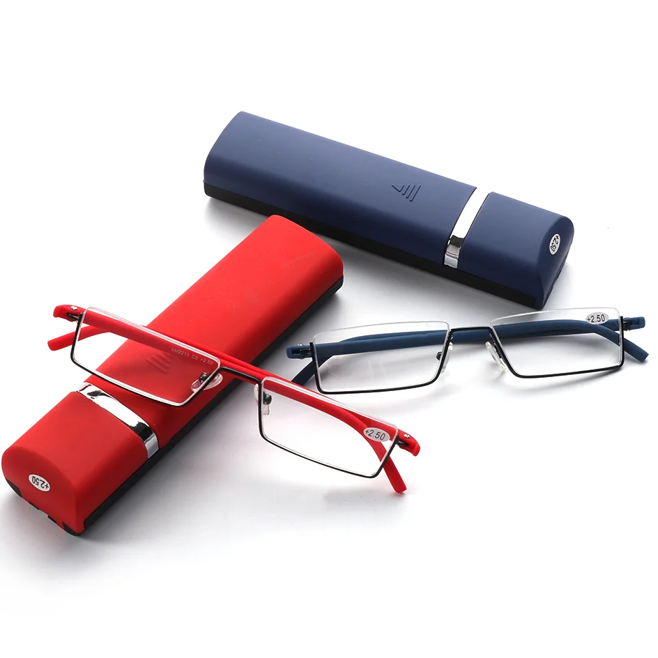 Унисекс очки для чтения с Чехол ультралегкие TR90 полуоправы без оправы