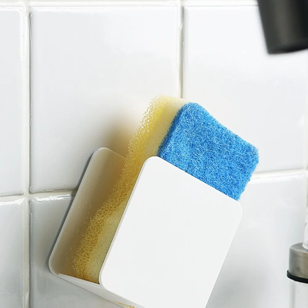 

Kitchen Scouring Pad Storage Holders Wall-mounted Sink Sponge Wiping Steel Ball Drain Racks Bathroom Hollow Shelf Organizer