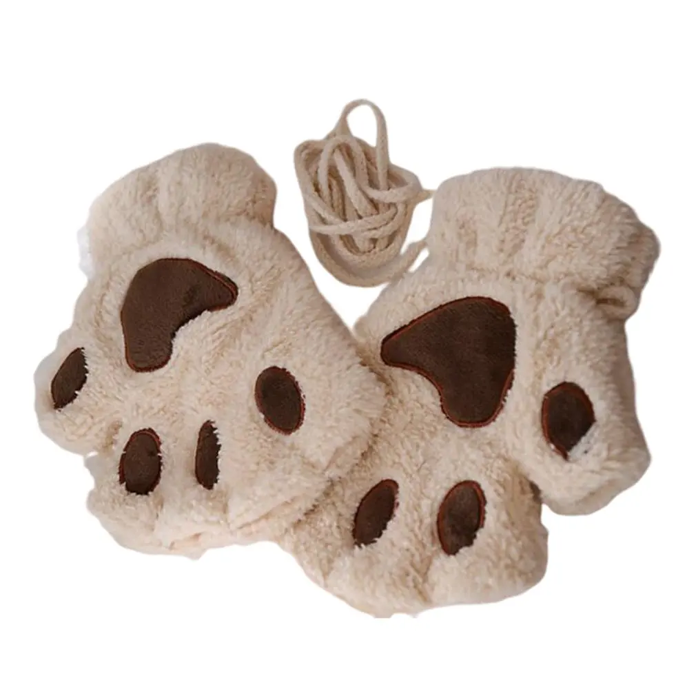 Зимние теплые Для детей Варежки Перчатки трикотажные ткани двойной утолщенной