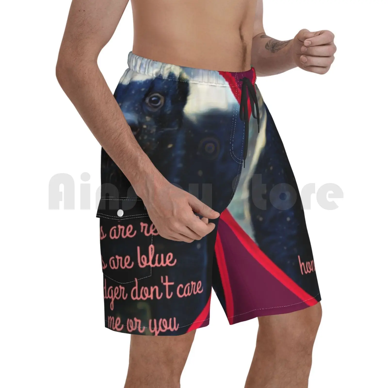 Пляжные шорты медовый барсук поэма смешной страх Hone Y|Плавки и пляжные шорты| |