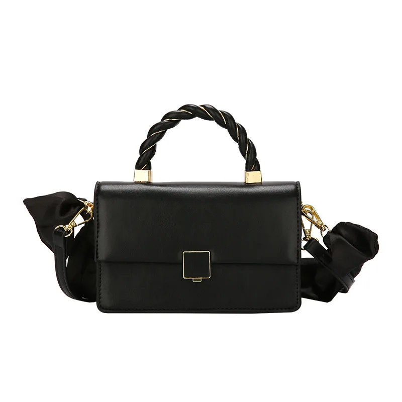 

Totes Bags Women Small Handbags Solid Color High Quality PU Leather Ladies Shoulder Bags Vintage Wide Strap Female Messenger Bag