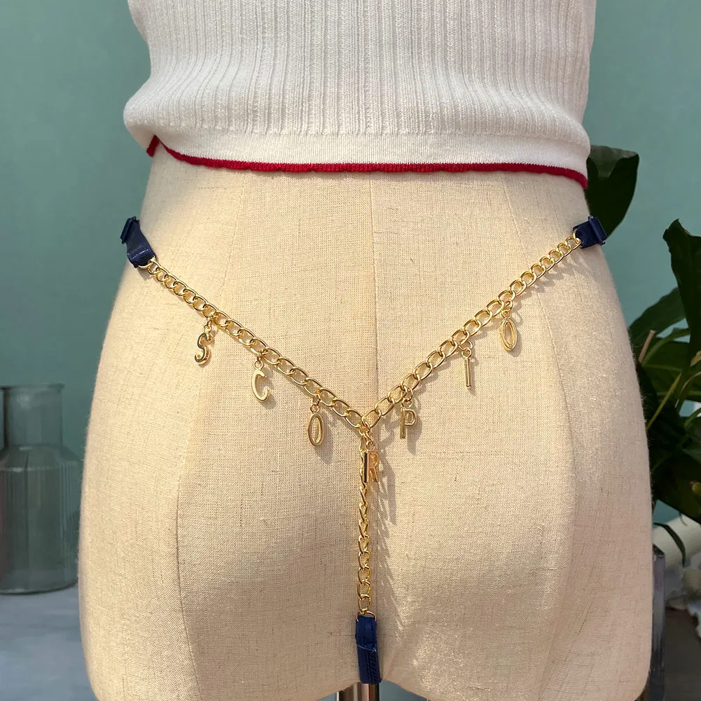 Personalied индивидуальные металлические буквы имя цепочка для тела на талию
