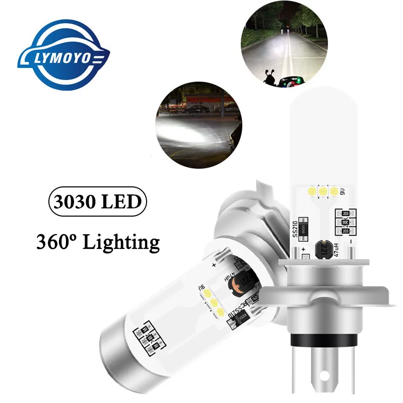 

Супер яркие светодиодные мотоциклетные лампы H4 BA20D P15D, 3030 SMD