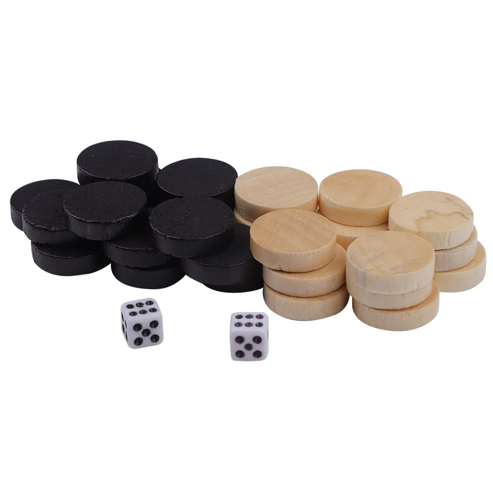 

Wood Chess Pieces 32 Pieces Draughts Board Game Chess Pieces Draughts&Checkers&Backgammon Chess Piece Kids Learning Camping