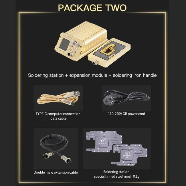 Package 2 WL HT007 ремонтная паяльная станция BGA материнская плата слоистая нагревательная паяльная станция для iphoneX/XS/XSMAX - Цвет: Package 2