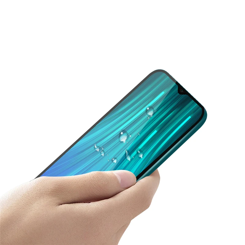 Protector de pantalla de vidrio templado para Xiaomi Redmi Note 8 Pro, pel&iacute;cula de vidrio para tel&eacute;fono, pegamento completo, 2 uds.-1
