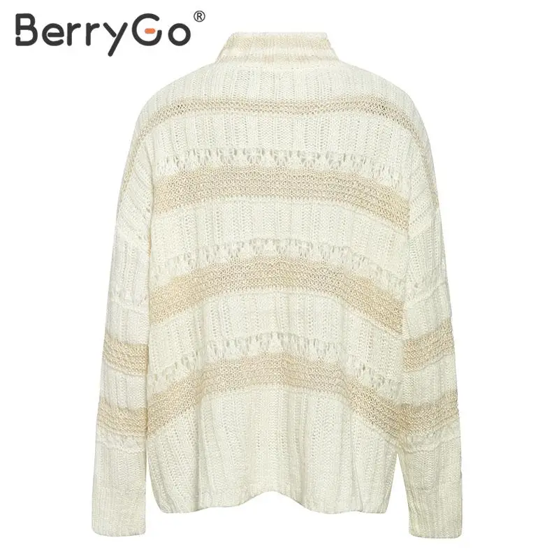 BerryGo Lace embroidery pullover sweater women Autumn winter korean female sweaters Casual streetwear ladies jumper pull |