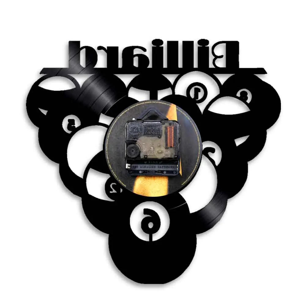 Виниловые часы для бассейна спортивные винтажные домашние украшения бильярд