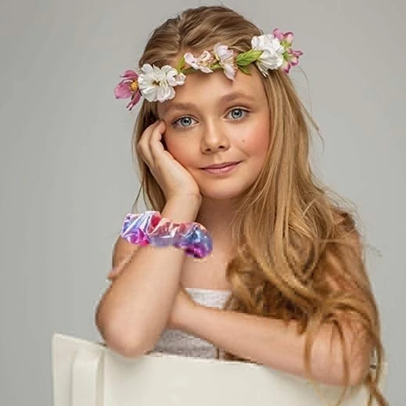 Модные блестящие резинки для волос 8 шт. в комплекте красочные эластичные блеск