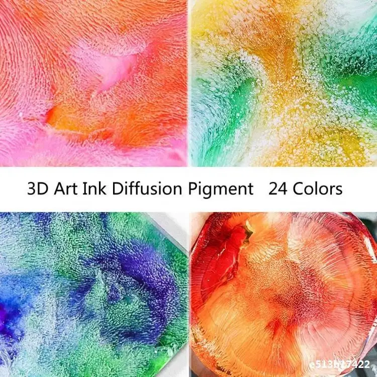 

24 Colors 10ML 3D blooming Fluid Alcohol Ink Diffusion UV Resin Pigment Liquid Resin Colorant Dye Ink for DIY Jewelry Making