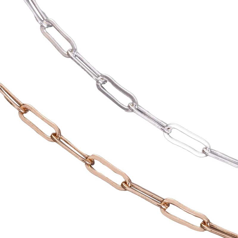 Золотая латунная задняя цепочка для изготовления ювелирных изделий оптом 2 м