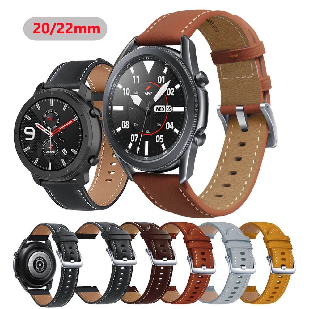 

Кожаный ремешок для Samsung Galaxy Watch 3, 41, 45 мм, Huawei Watch GT 2, 42, 46 мм