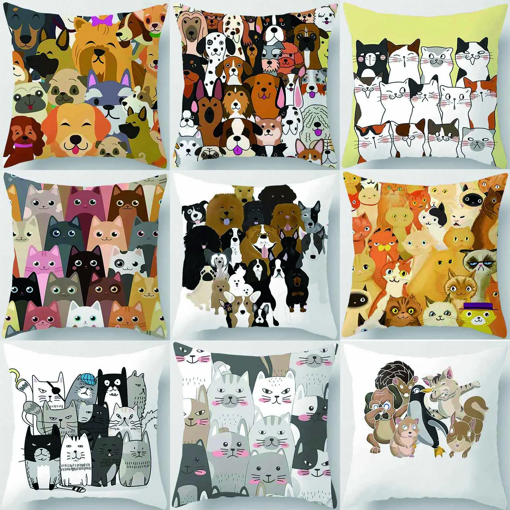 

Baby children animation animal series pillowcase small fresh cartoon pattern pillow cushion car with household dropshopping