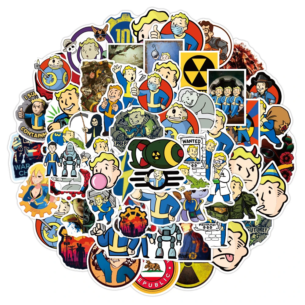 103050pcs cartoon fallout game stickers diy motorcycle laptop guitar car phone bike skateboard graffiti decal sticker kid toys free global shipping