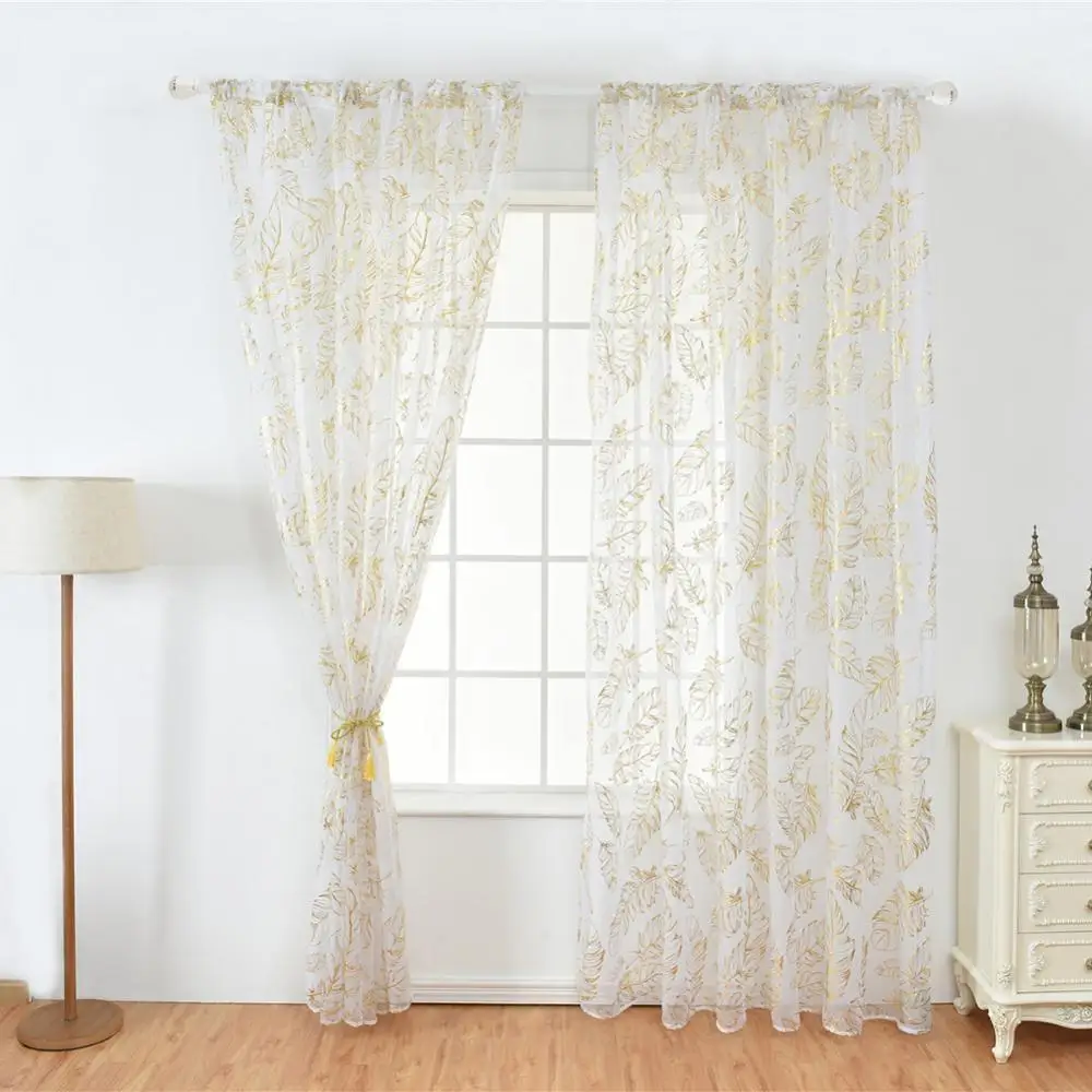 

Feather Design Drape Living Room Balcony Window Tulle Voile Sheer Curtain Decor