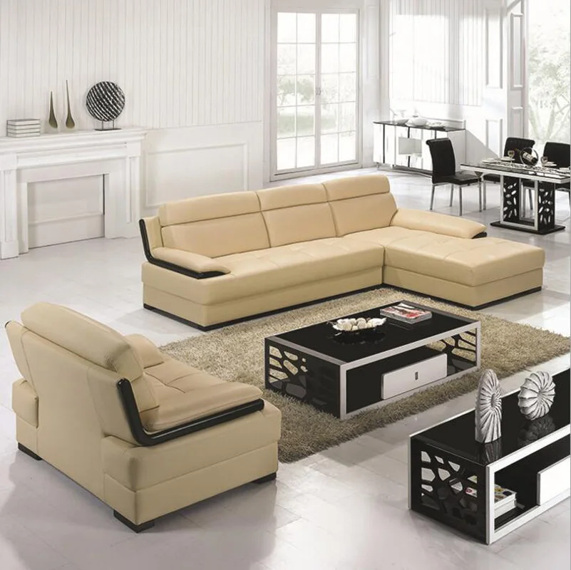 

modern style living room Genuine leather sofa a1296