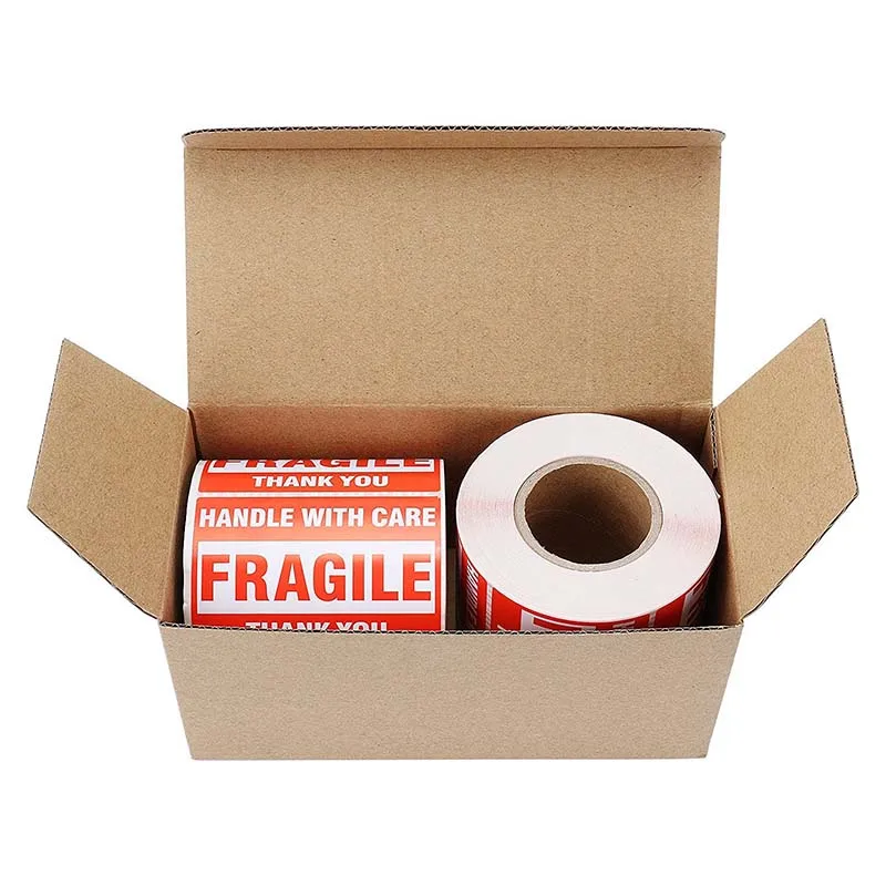 

1 Roll/500Pcs Fragile Warning Sticker Handle With Care Keep Dry Express Label