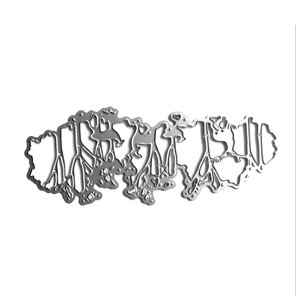 Рождественский лес олень фон металлические резные штампы декоративные