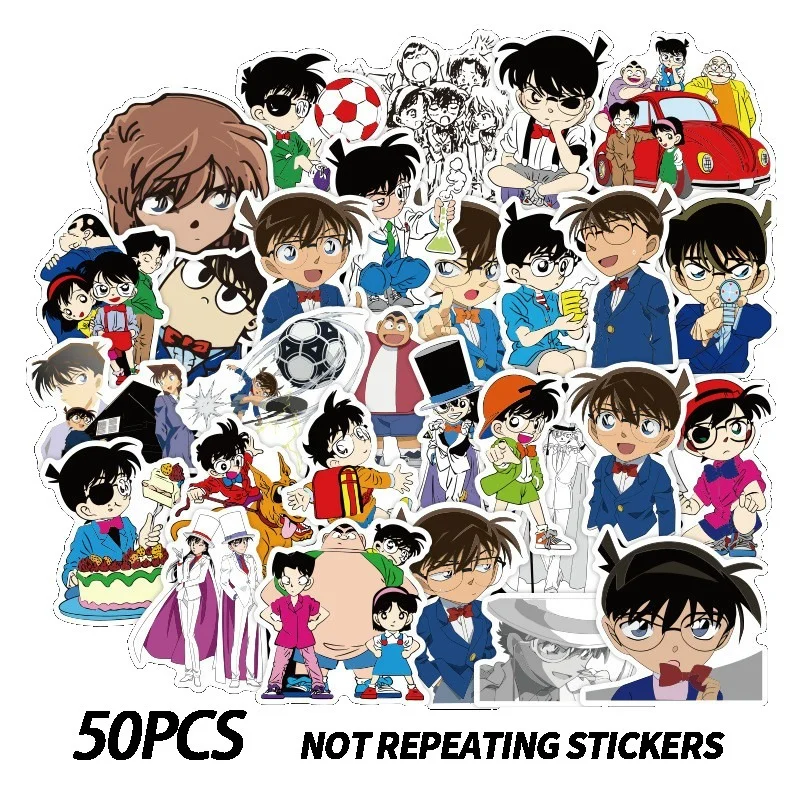 

50pcs/pack New Japan Anime Cartoon Detective Conan Sticker Scrapbooking Stickers Decor Label Diary Album Stickers Classic Toys