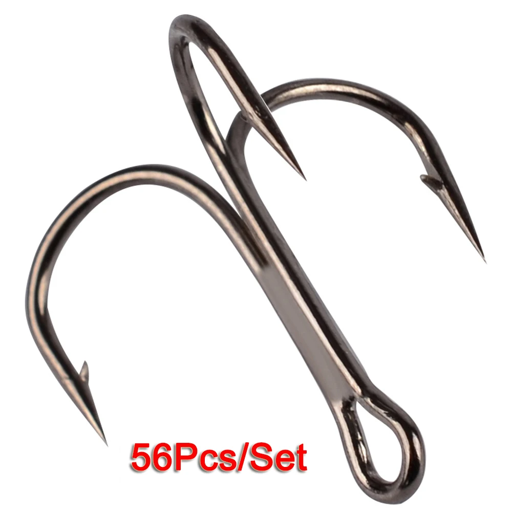 50 шт. тройные рыболовные крючки черные маленькие круглые изогнутые жесткие