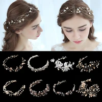 2021 wedding hair accessories crystal pearl headband tiara flower headpiece women hair jewelry bridal hair accessories